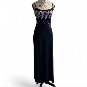 Vintage 90’s Elegant Black and White Floral Dress